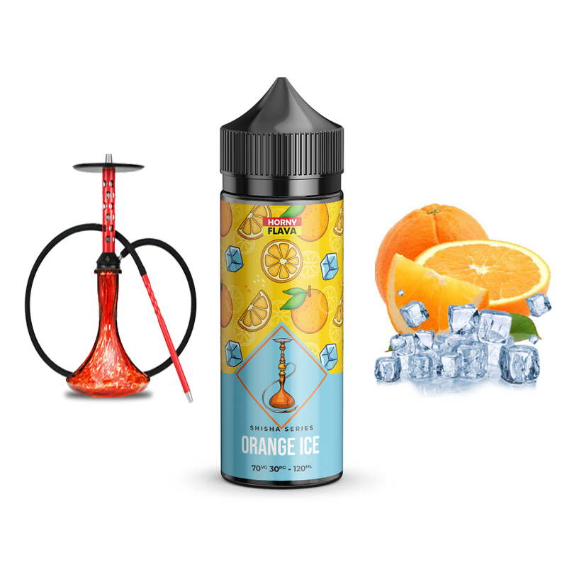 جویس هورنی قلیانی پرتقال یخ 120 میل | HORNY ORANGE ICE SHISHA JUICE